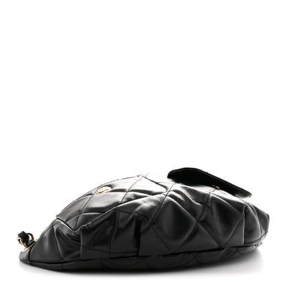 Chanel Shiny Aged Calfskin Quilted CC Pockets Jacket Waist Belt Bag Black 4 of 10