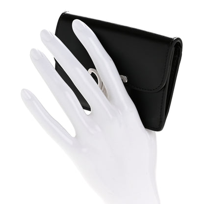 Celine Shiny Calfskin Triomphe Flap Card Holder Black 4 of 19
