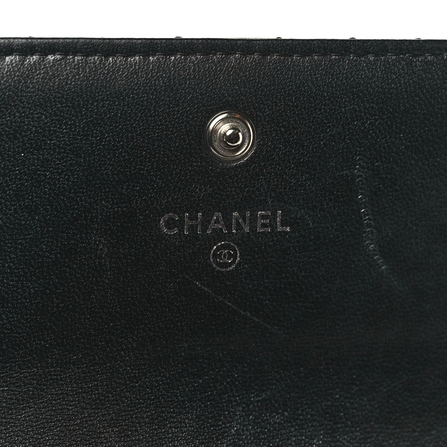 Lambskin Chevron Quilted Large Gusset Flap Wallet So Black