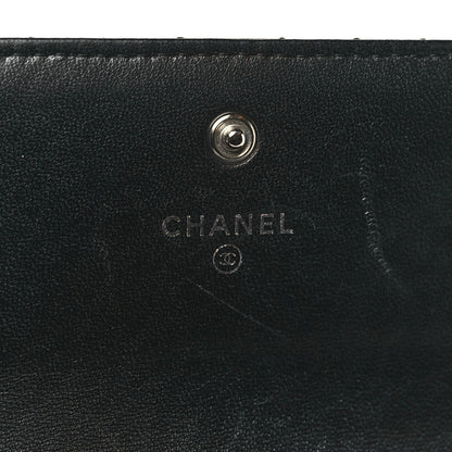 Chanel Lambskin Chevron Quilted Large Gusset Flap Wallet So Black 6 of 9