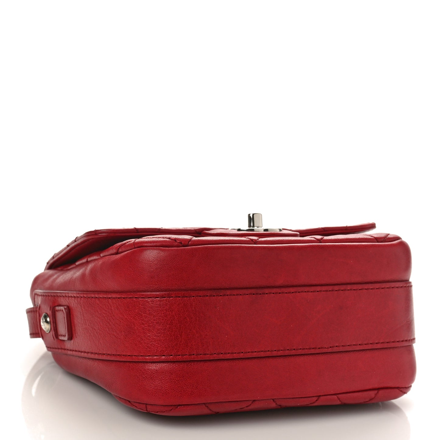 Lambskin Quilted Messenger Bag Red