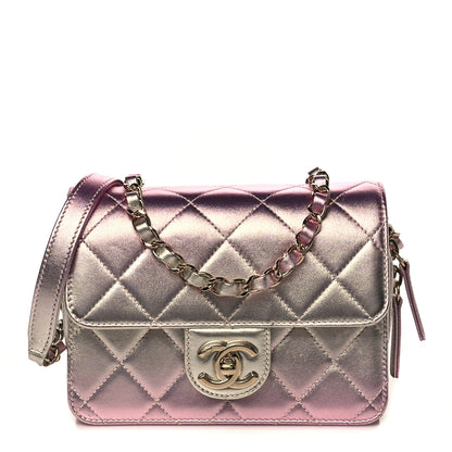 Chanel Metallic Lambskin Like A Wallet Flap Golden Pink 1 of 10