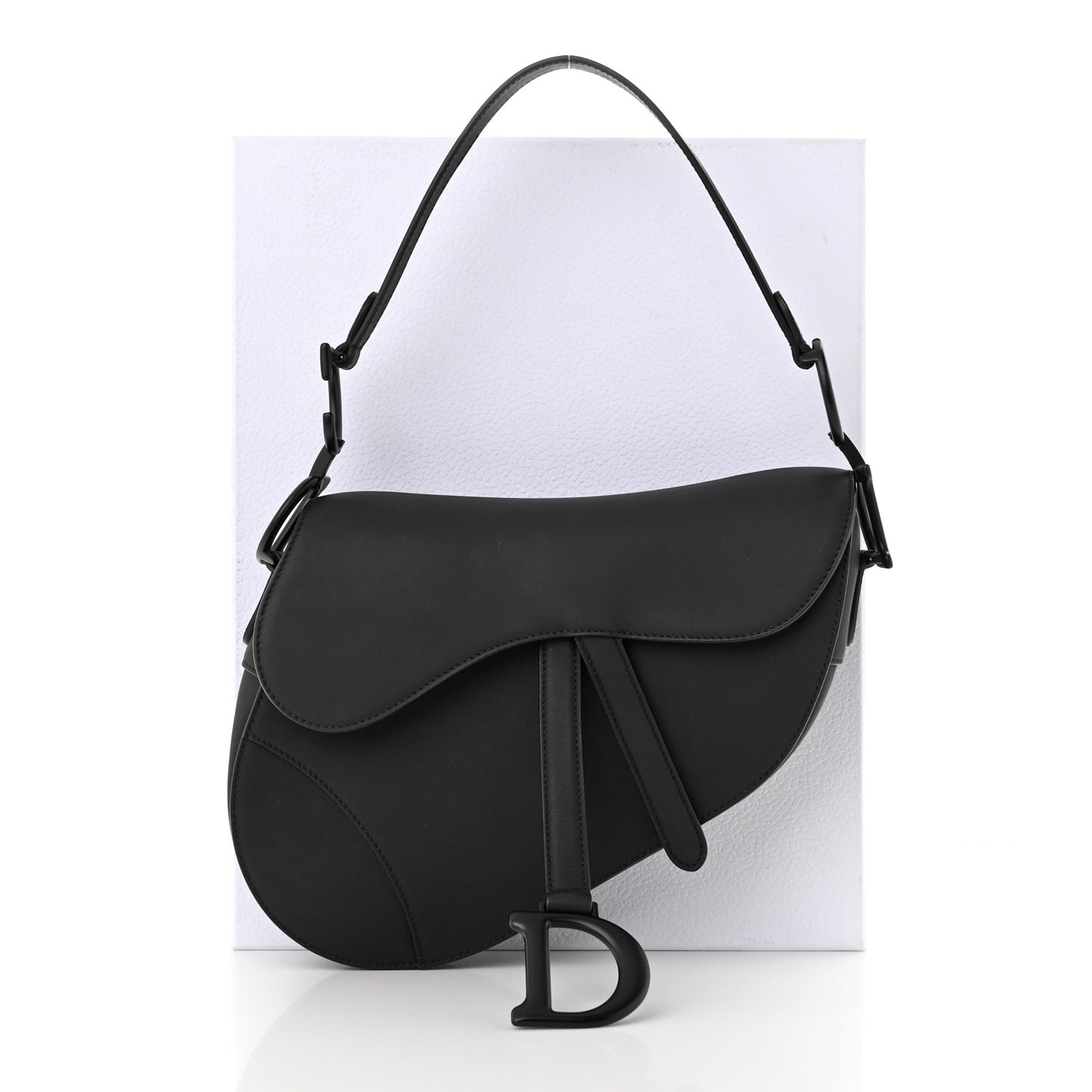 Ultra Matte Calfskin Saddle Bag Black