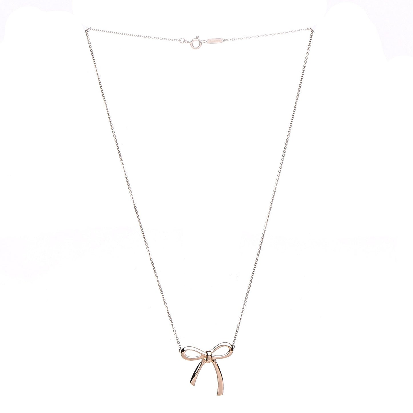 18K Rose Gold Mini Bow Pendant Necklace