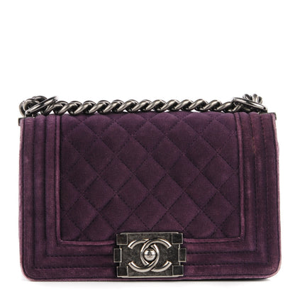 Chanel Velvet Quilted Small Boy Flap Purple 1 of 9