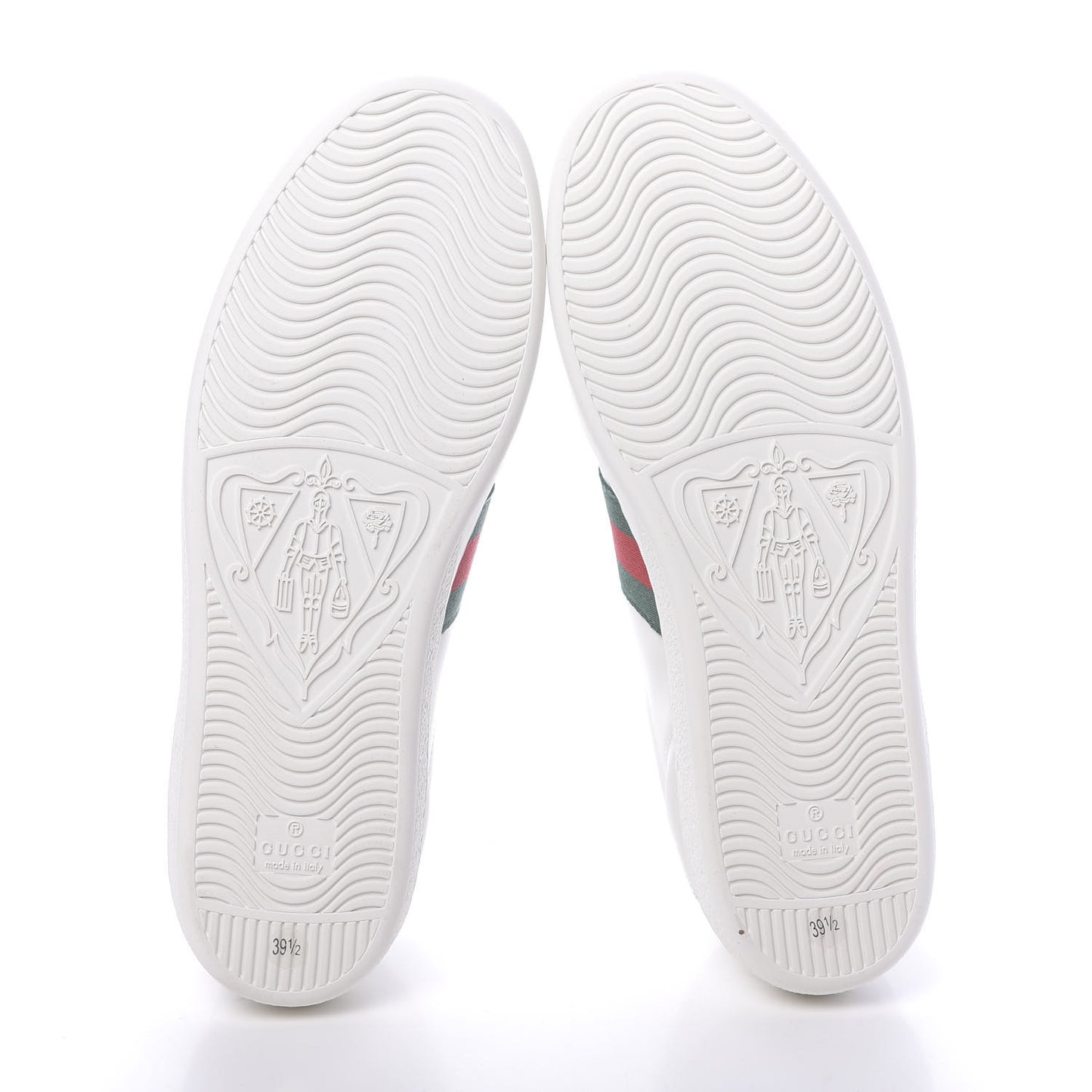 Calfskin Web Bee Embroidered Womens Ace Sneakers 39.5 White Green