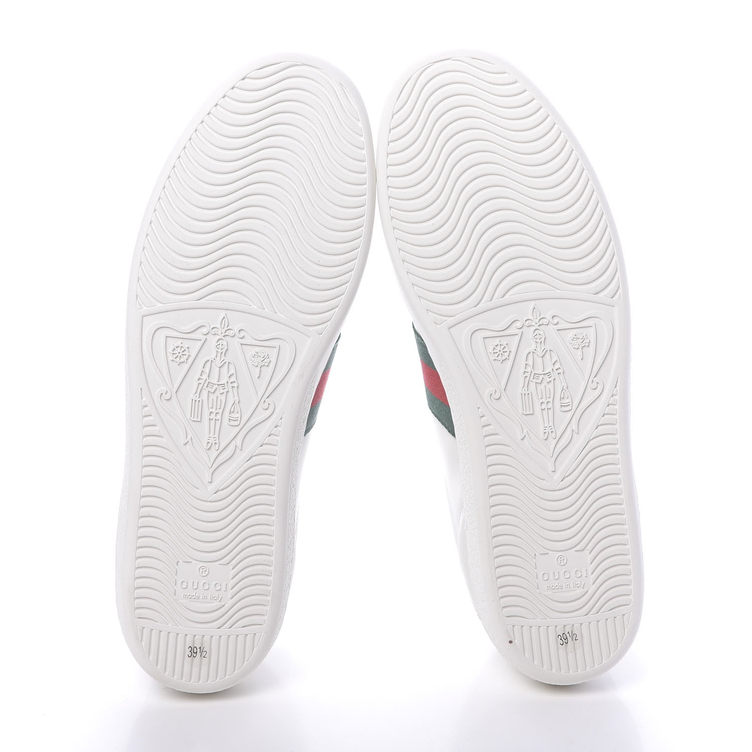 Gucci Calfskin Web Bee Embroidered Womens Ace Sneakers 39.5 White Green 5 of 10