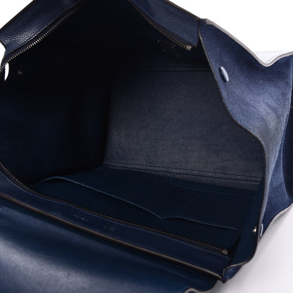 Celine Drummed Calfskin Suede Medium Trapeze Navy 6 of 11