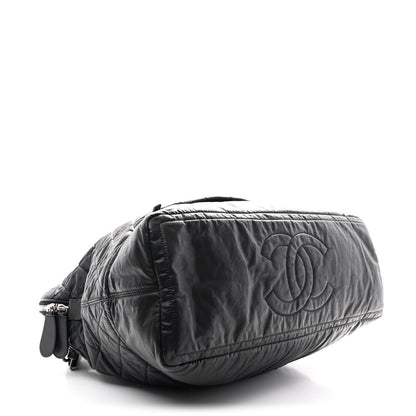 Chanel Coated Canvas Quilted Large Garment Travel Bag Black 4 of 10