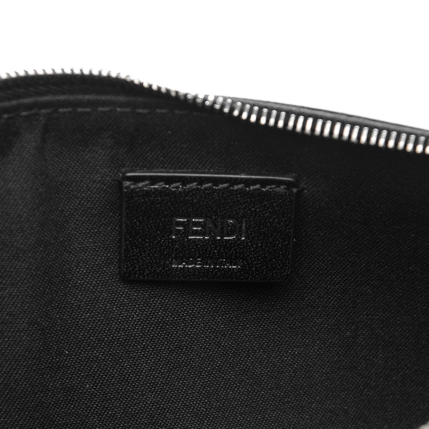 Fendi Vitello Elite Mink Fur Studded Karlito Zip Pouch Black 6 of 6