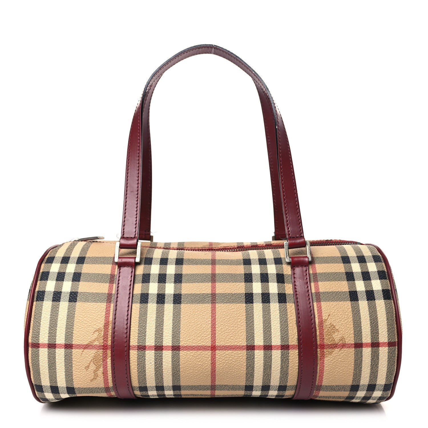 Burberry Haymarket Check Barrel Bag Brown 1 of 12