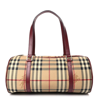 Burberry Haymarket Check Barrel Bag Brown 1 of 12