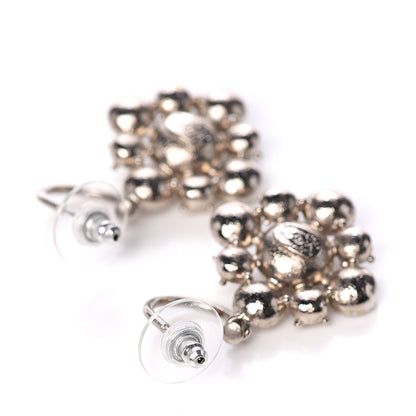 Chanel Crystal CC Dangle Earrings Silver 2 of 3