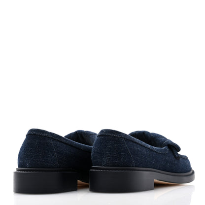 Chanel Denim CC Turnlock Loafers 36.5 Dark Blue 4 of 8