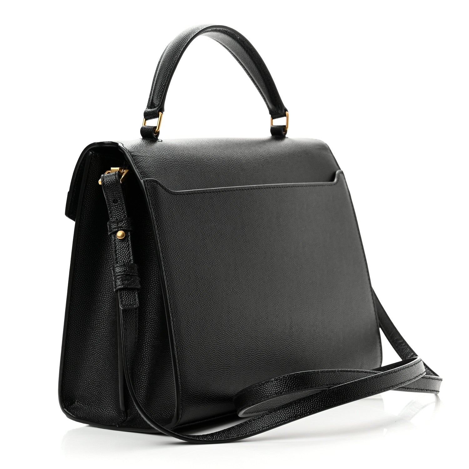 Saint Laurent Grain de Poudre Medium Classic Monogram Cassandra Top Handle Black 3 of 9