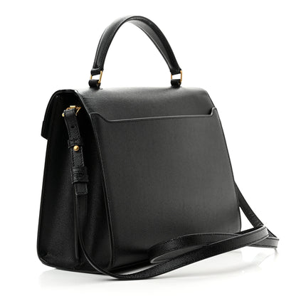 Saint Laurent Grain de Poudre Medium Classic Monogram Cassandra Top Handle Black 3 of 9