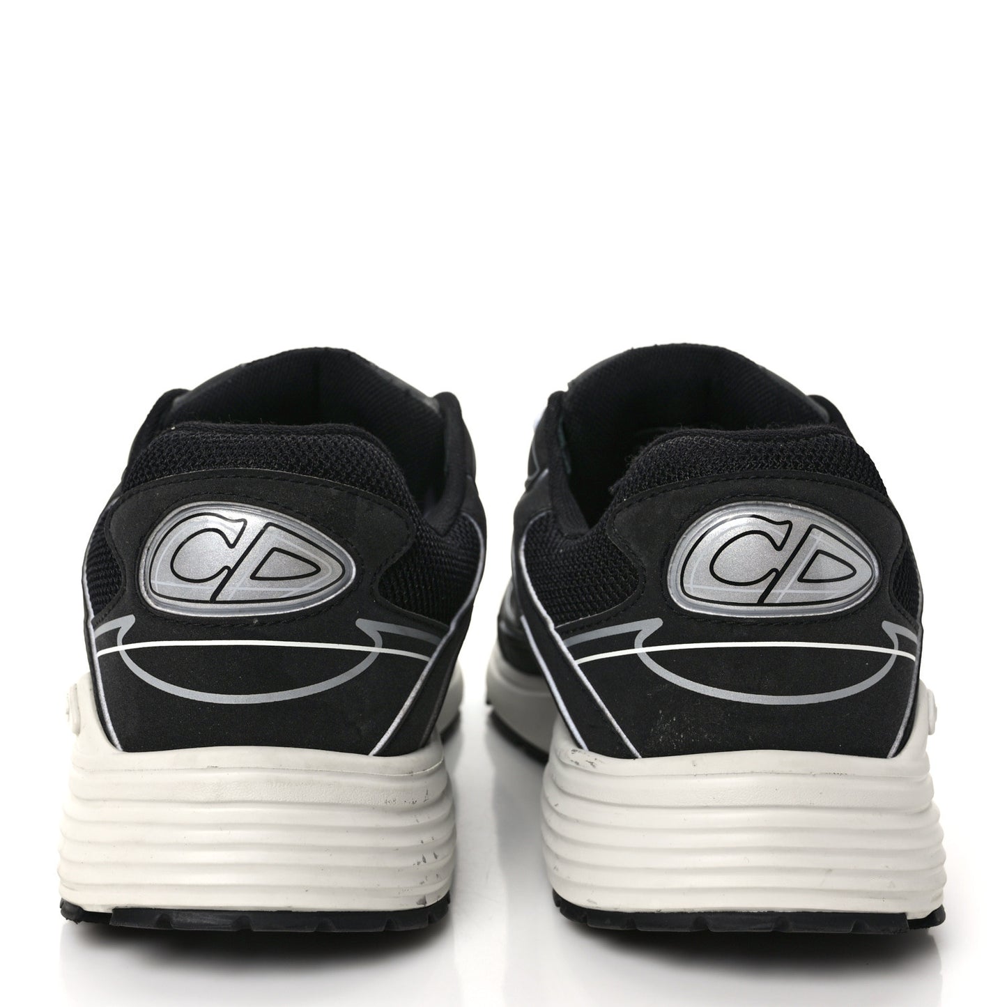 Technical Mesh Calfskin Mens B30 Sneakers 42 Black White