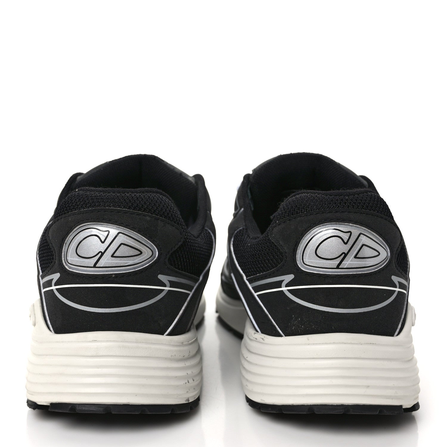Christian Dior Technical Mesh Calfskin Mens B30 Sneakers 42 Black White 5 of 11
