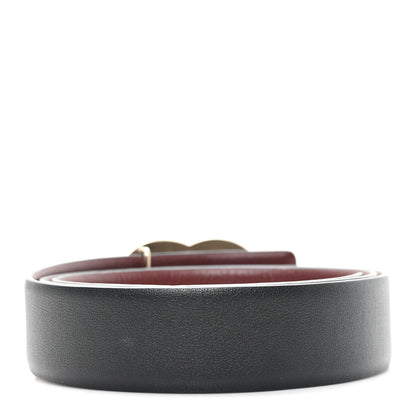 Chanel Calfskin CC Reversible Belt 85 34 Black Burgundy 2 of 6