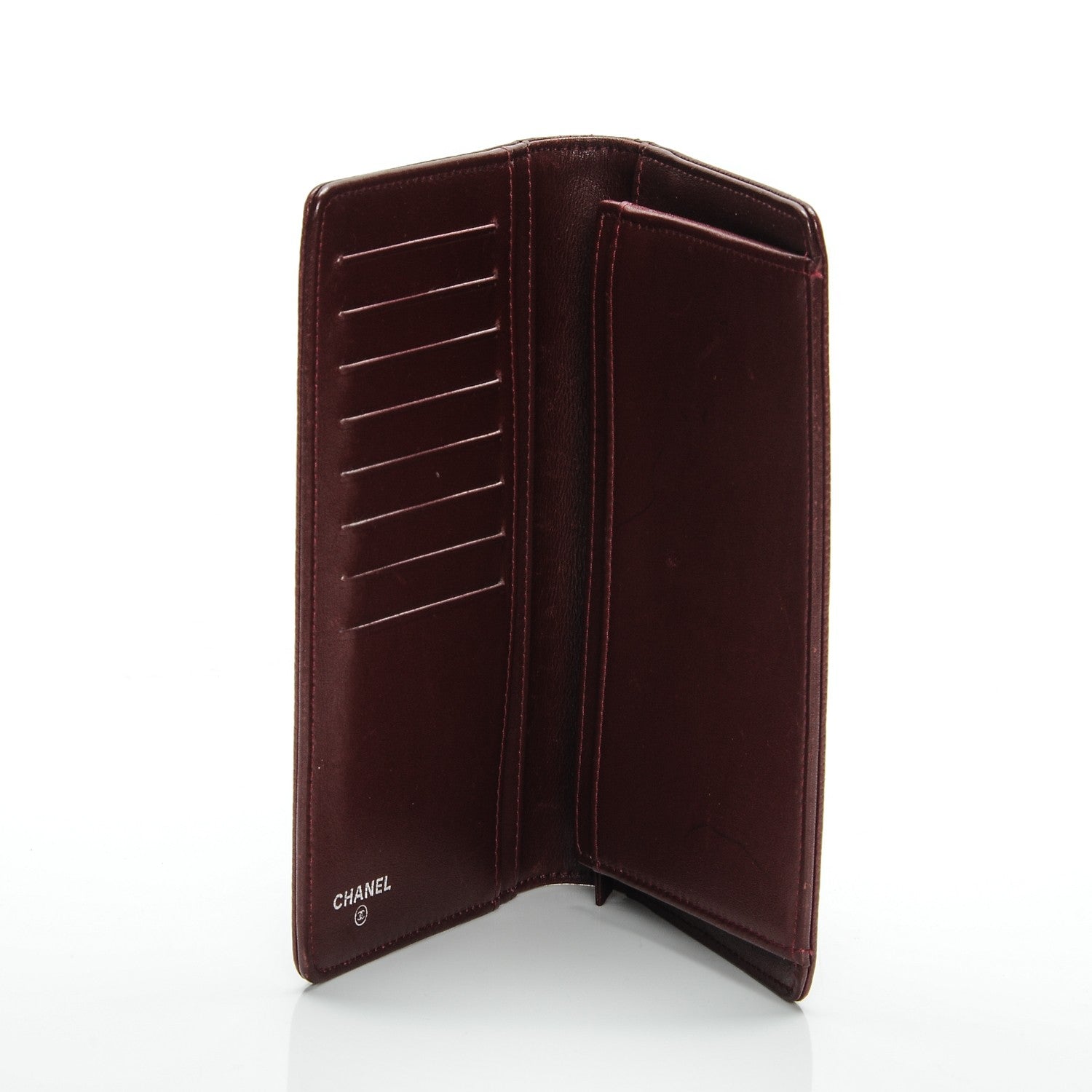 Chanel Caviar Timeless CC Yen Wallet Burgundy 5 of 11