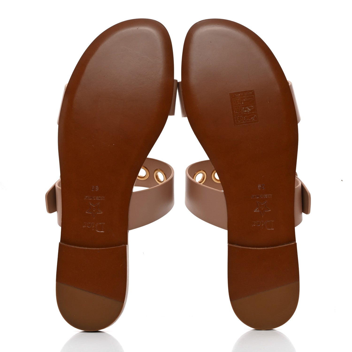 Christian Dior Calfskin D-Dior Slide Sandals 39 Rose De Vents 5 of 9