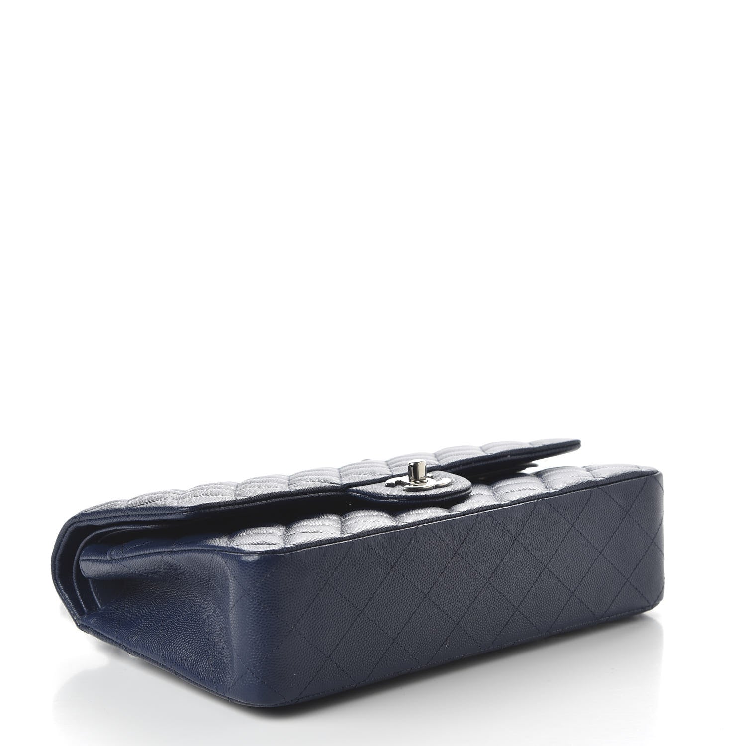 Chanel Caviar Quilted Medium Double Flap Dark Blue 4 of 11