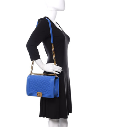 Chanel Lambskin Quilted New Medium Boy Flap Blue 2 of 11