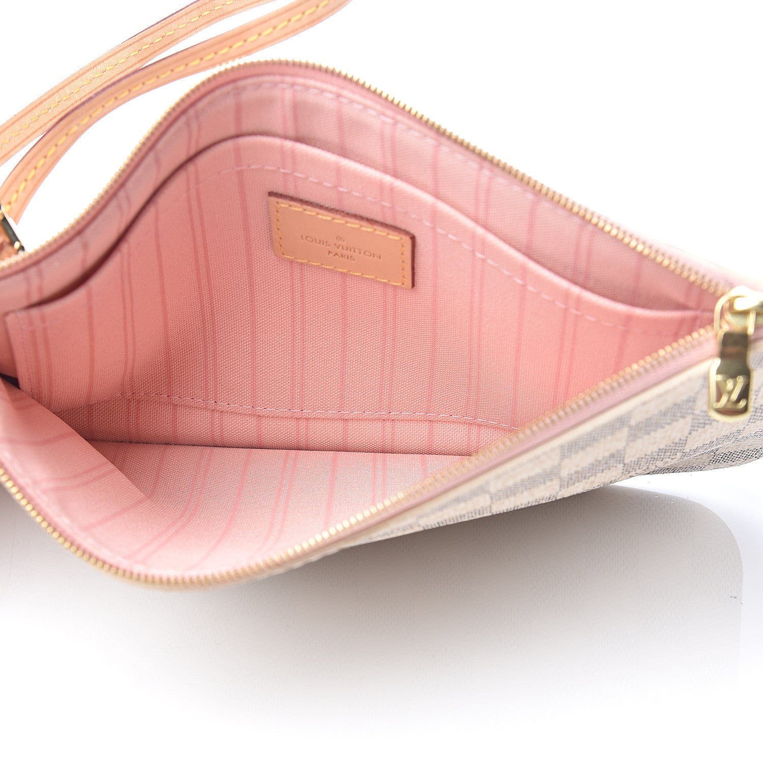 Louis Vuitton Damier Azur Neverfull MM GM Pochette Rose Ballerine 4 of 5