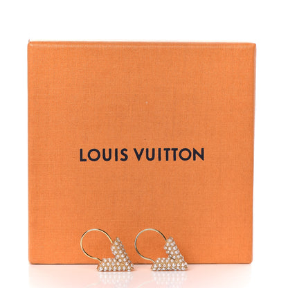 Louis Vuitton Brass Essential V Hoop Earrings Gold 4 of 4