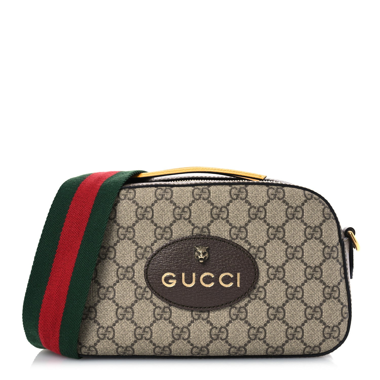 Gucci GG Supreme Monogram Web Neo Vintage Shoulder Bag Beige New Acero Crop 1 of 18