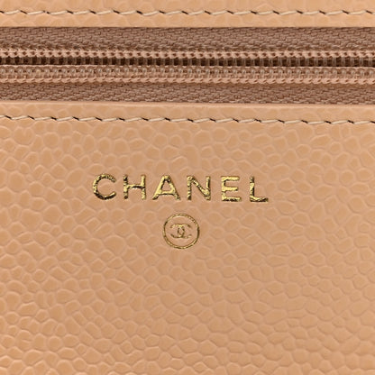 Chanel Caviar Quilted Wallet On Chain WOC Beige 6 of 12