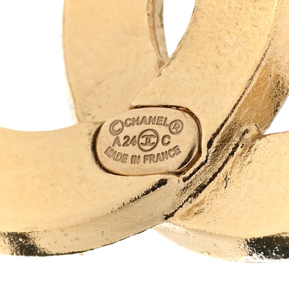 Chanel Baguette Crystal Enamel CC Earrings Black Gold 3 of 4