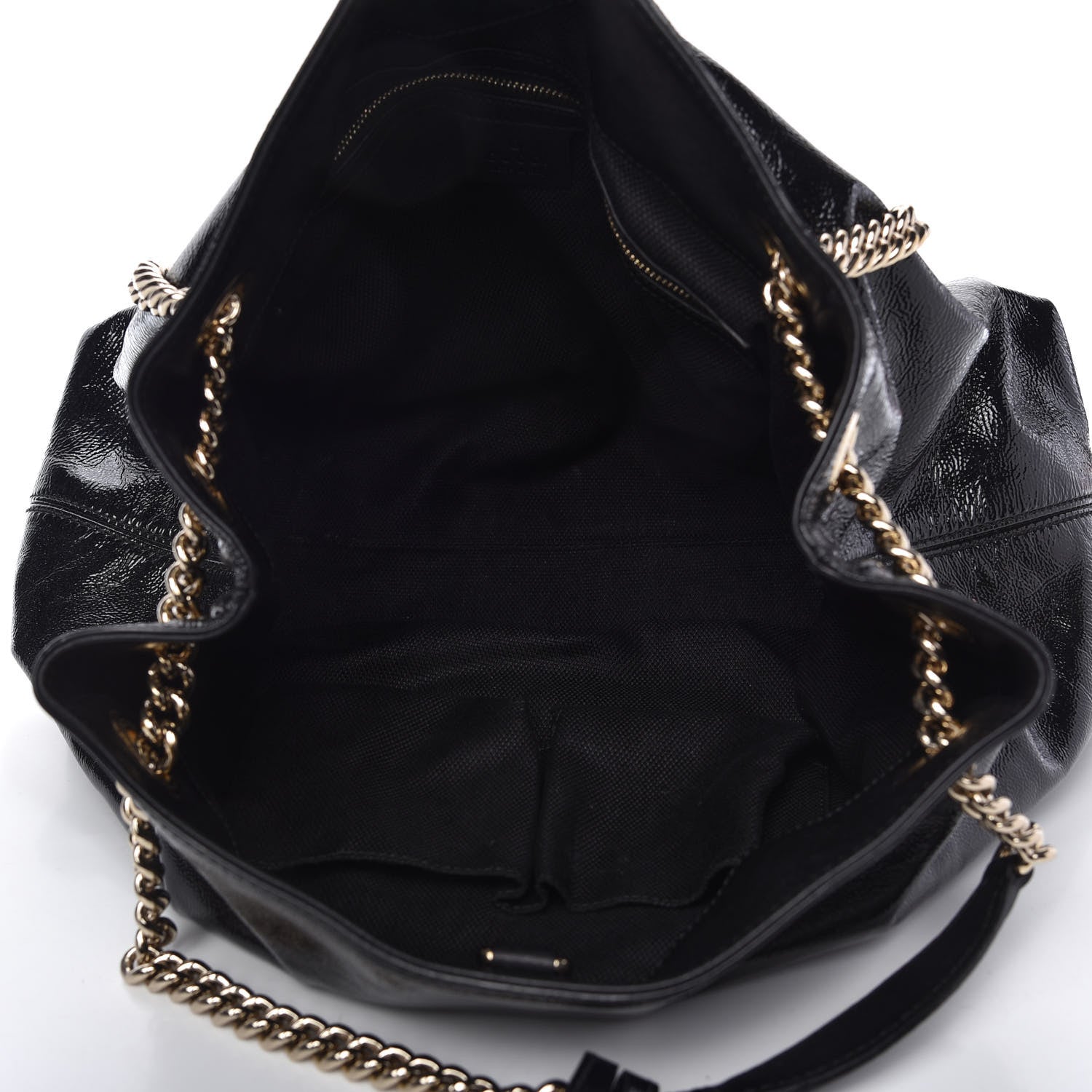 Gucci Patent Medium Soho Chain Shoulder Bag Black 5 of 10