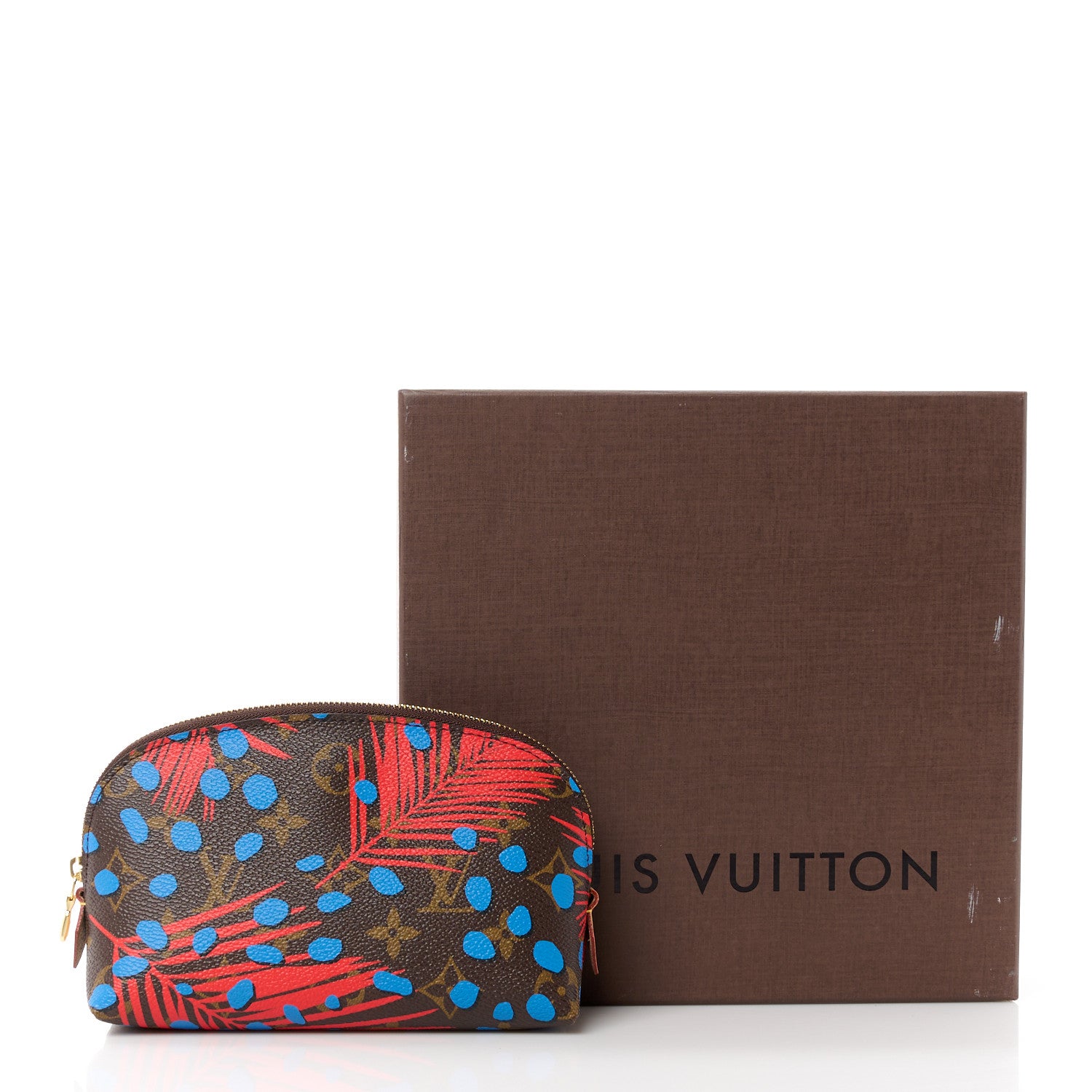Louis Vuitton Monogram Jungle Dots Cosmetic Pouch Coquelicot Denim 10 of 10