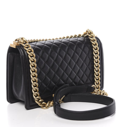 Chanel Lambskin Quilted Medium Boy Flap Black 3 of 13