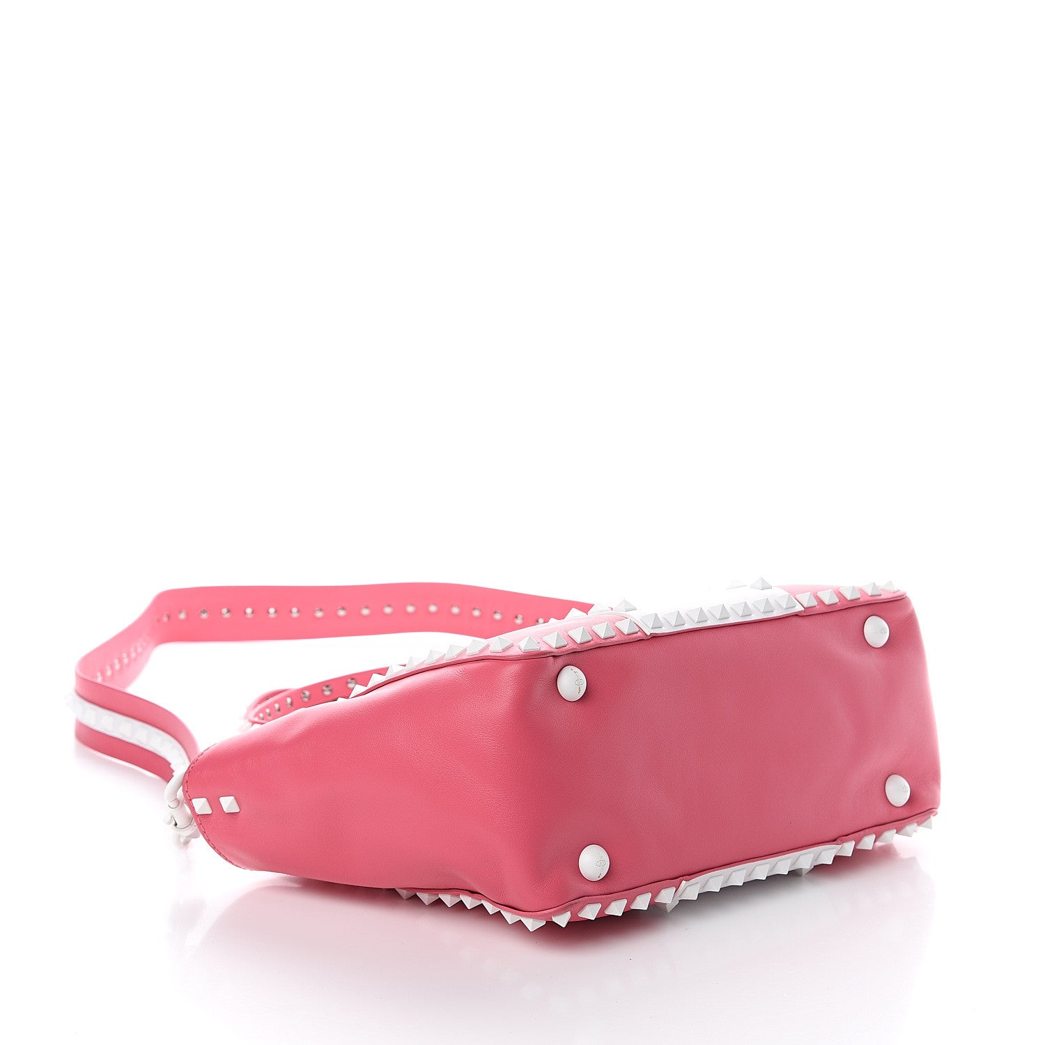 Valentino Garavani Vitello Colorblock Small Free Rockstud Tote Shadow Pink Optic White 3 of 8