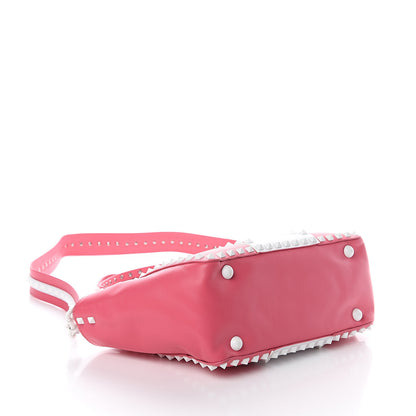 Valentino Garavani Vitello Colorblock Small Free Rockstud Tote Shadow Pink Optic White 3 of 8