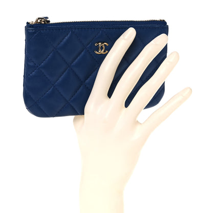 Chanel Lambskin Quilted Small Cosmetic Case Blue 2 of 11