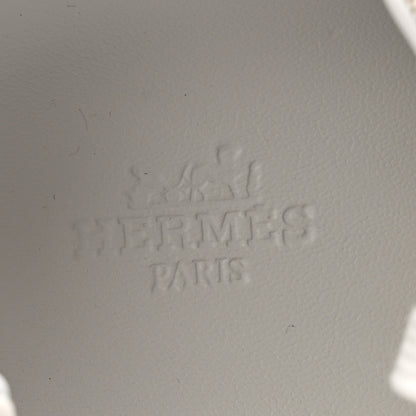 Hermes Calfskin Canvas Kid Sneakers 38 Prunoir White 7 of 10