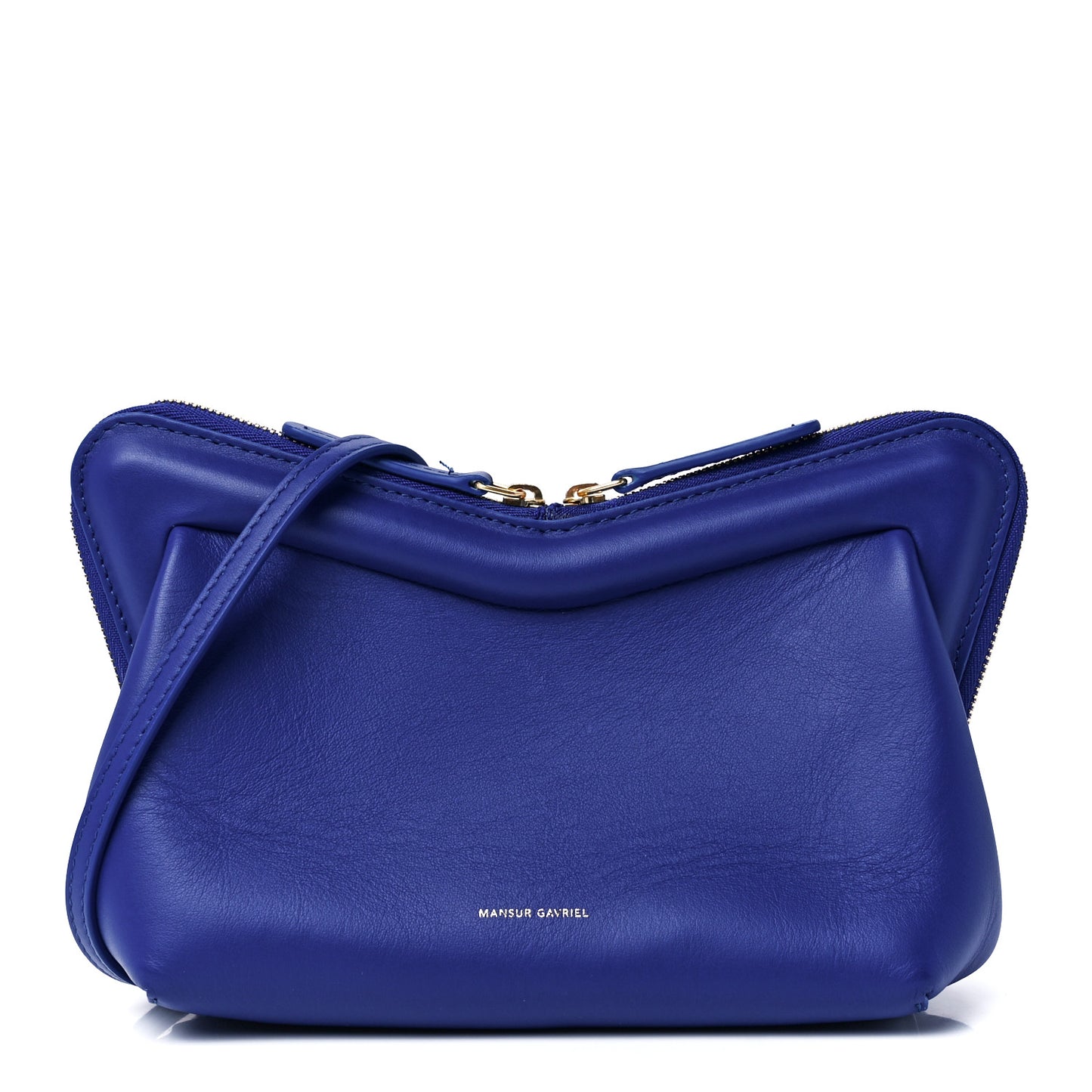 Smooth Calfskin Mini Frame Crossbody Bag Blue