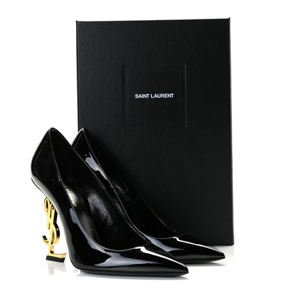 Saint Laurent Patent Opyum 110 Pumps 38.5 Black Gold 11 of 11