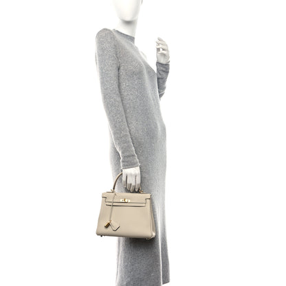 Hermes Togo Kelly Retourne 25 Craie 2 of 8