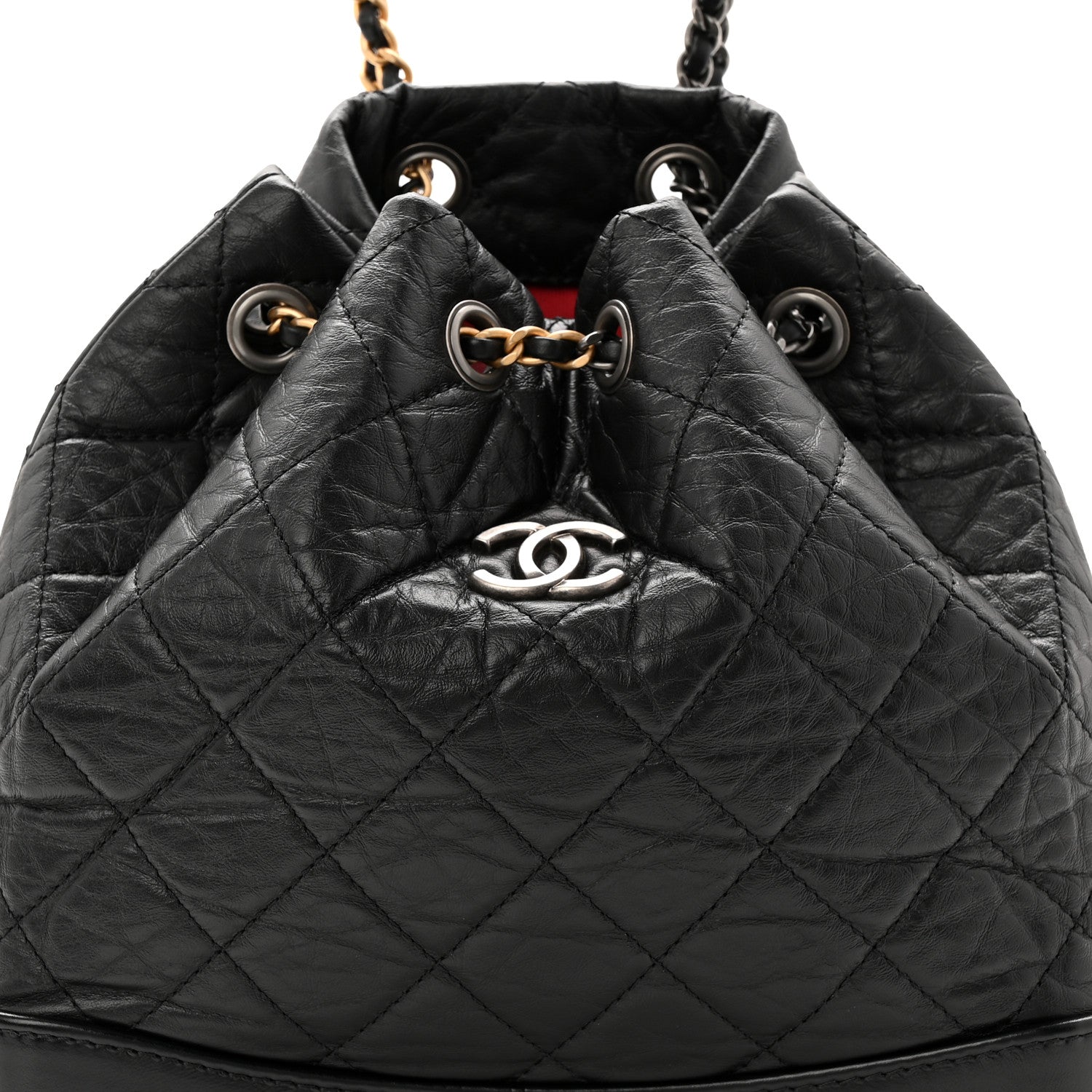 Chanel Aged Calfskin Quilted Small Gabrielle Backpack Black 8 of 11