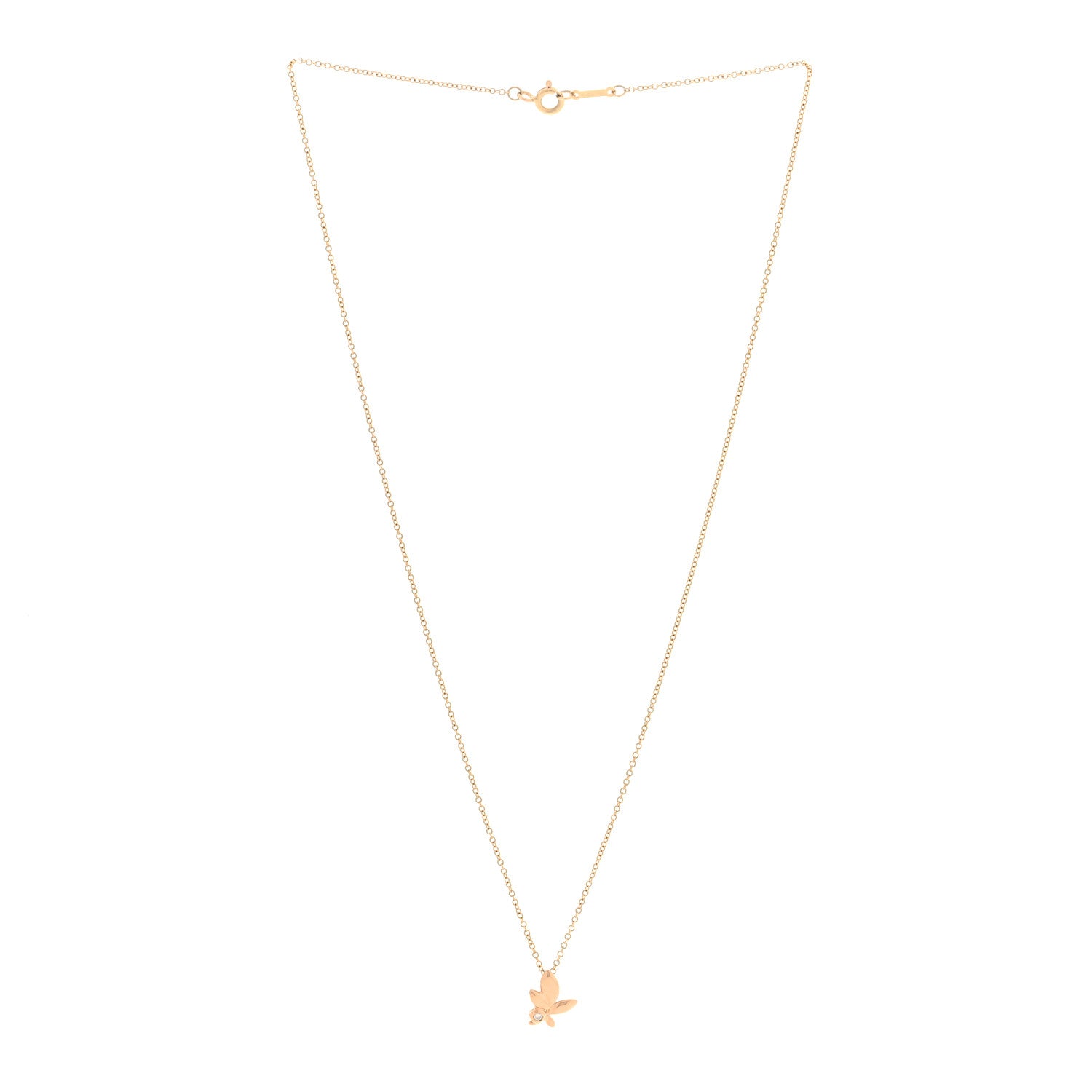 Tiffany 18K Yellow Gold Diamond Paloma Picasso Olive Leaf Pendant Necklace 5 of 7