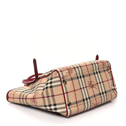 Burberry Haymarket Check Small Canterbury Tote Military Red 5 of 14