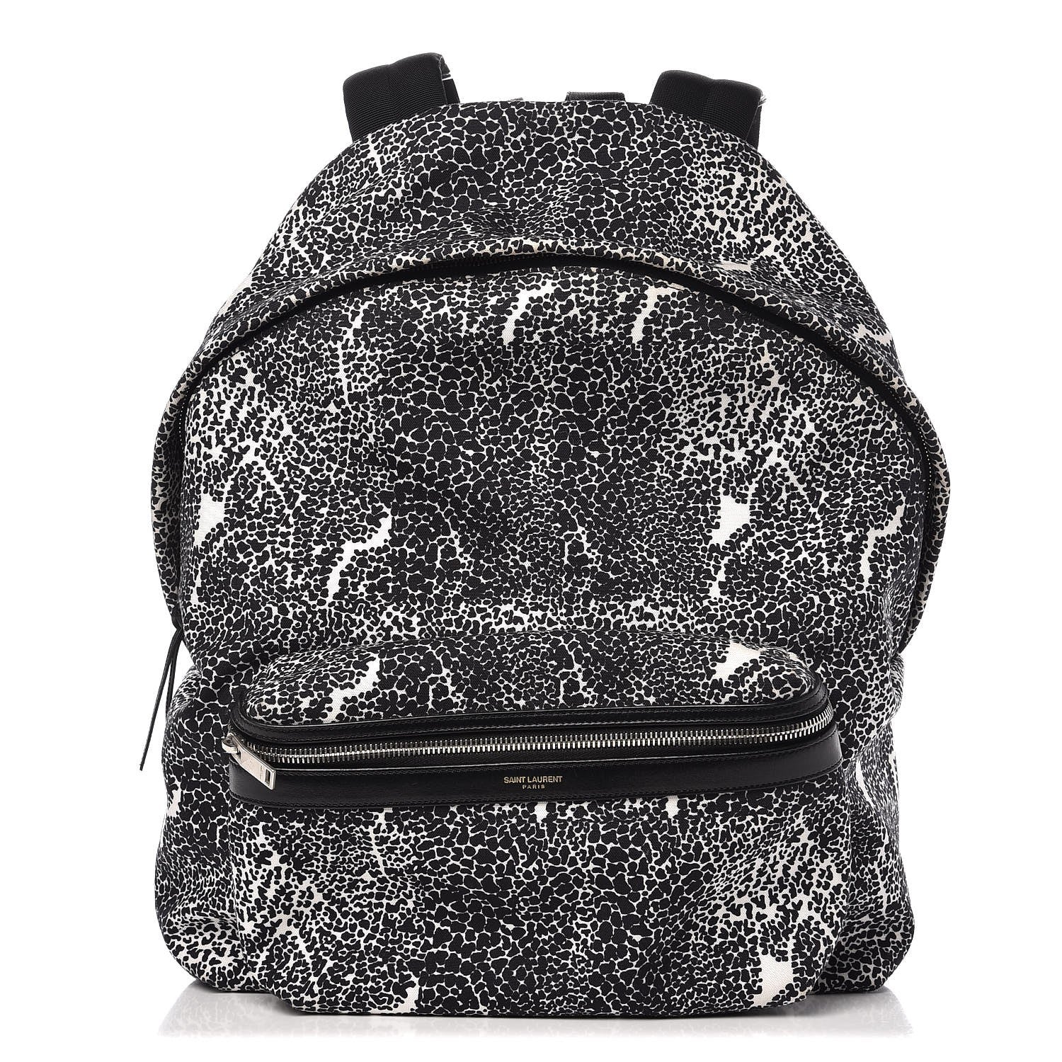 Saint Laurent Printed Canvas Hunting Backpack Black White 1 of 7