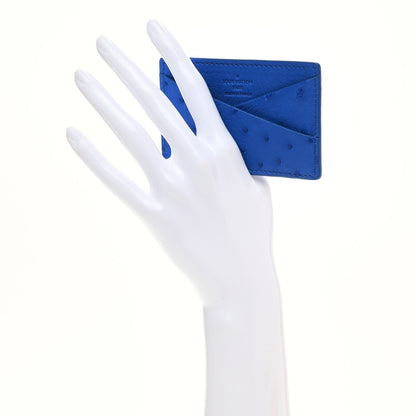 Louis Vuitton Ostrich Card Holder Blue 2 of 7