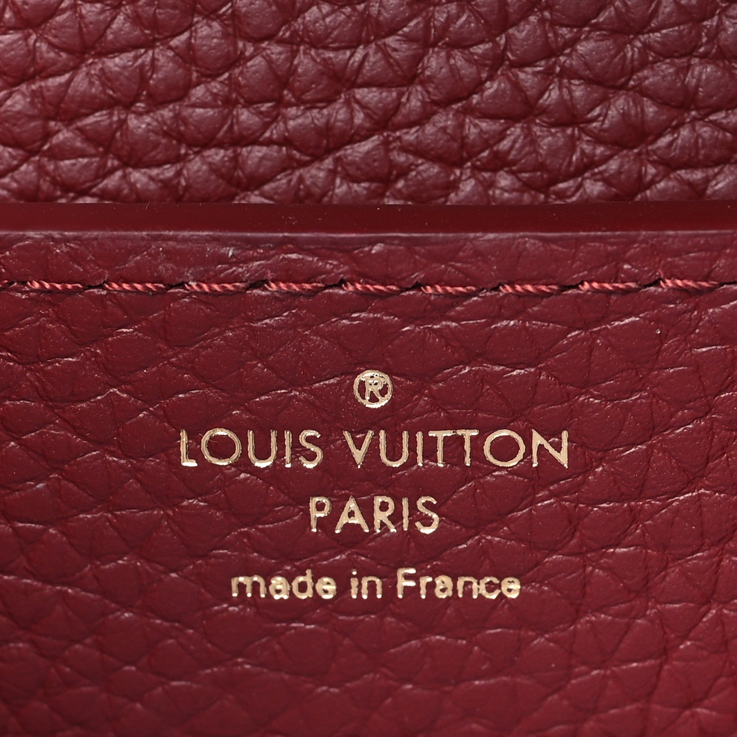 Louis Vuitton Taurillon Ostrich Mini Capucines Griotte Red Honey 6 of 9