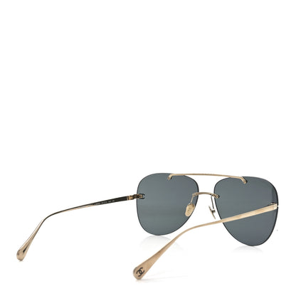 Chanel Titanium CC Pilot Aviator Sunglasses 4285-T Black Gold 4 of 7