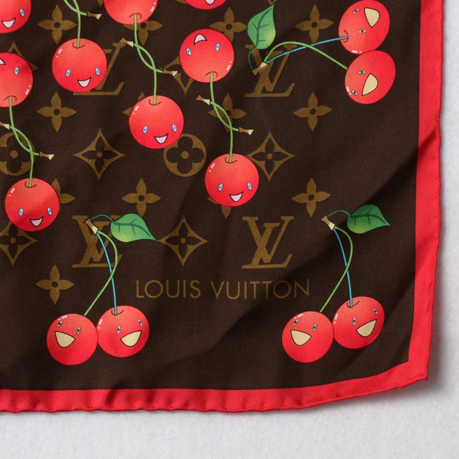 Louis Vuitton Silk Monogram Cerises Scarf 3 of 3